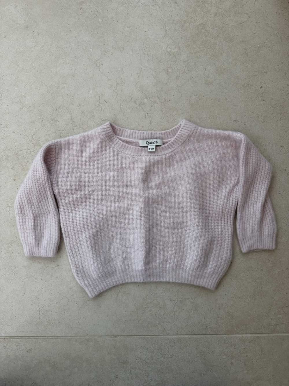 Quince Light Blush Washable Cashmere Fisherman Tunic Sweater
